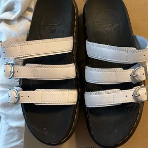 Dr. Martens white Blaire slides size 9
